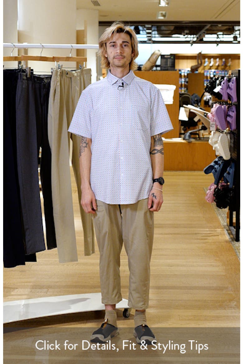 Leeward Trim Fit Neat Short Sleeve Button-Up Shirt video