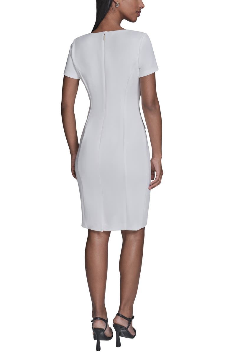 KARL LAGERFELD Floral Button Detail Scuba Crepe Sheath Dress, Alternate, color, 