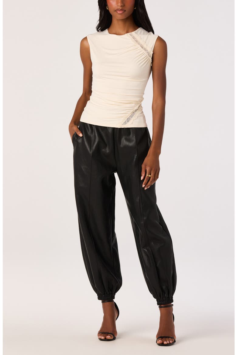 Adity Faux Leather Pants, Alternate, color, BLACK