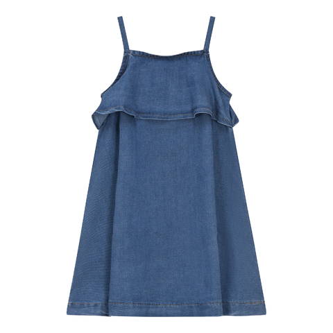 Denim Jumper Ruffled Top (Toddler, Little Kid & Big Kid)