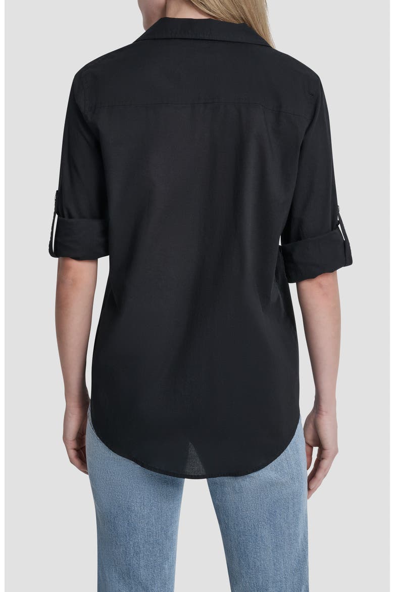 Short Sleeve Roll Tab Shirt, Alternate, color, BLACK