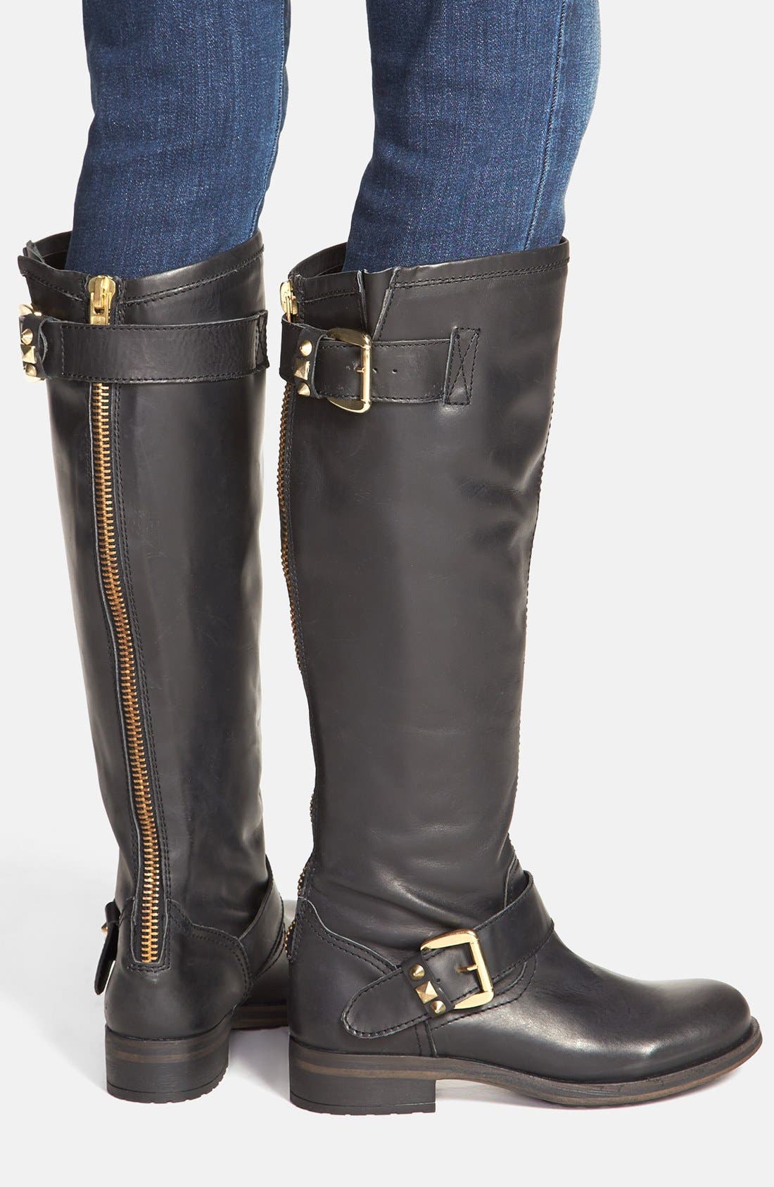'Barton' Boot, Alternate, color, BLACK LEATHER