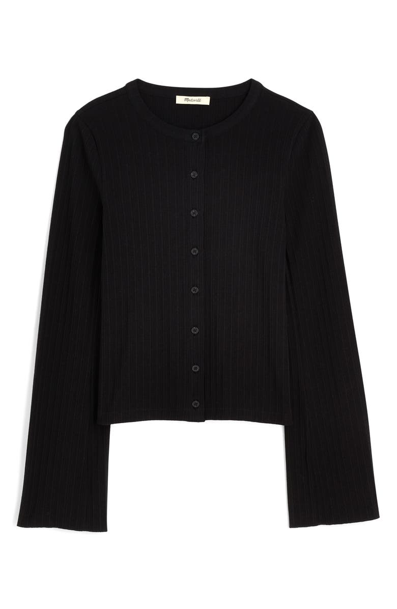 Madewell Flare Sleeve Cotton Cardigan, Alternate, color, 