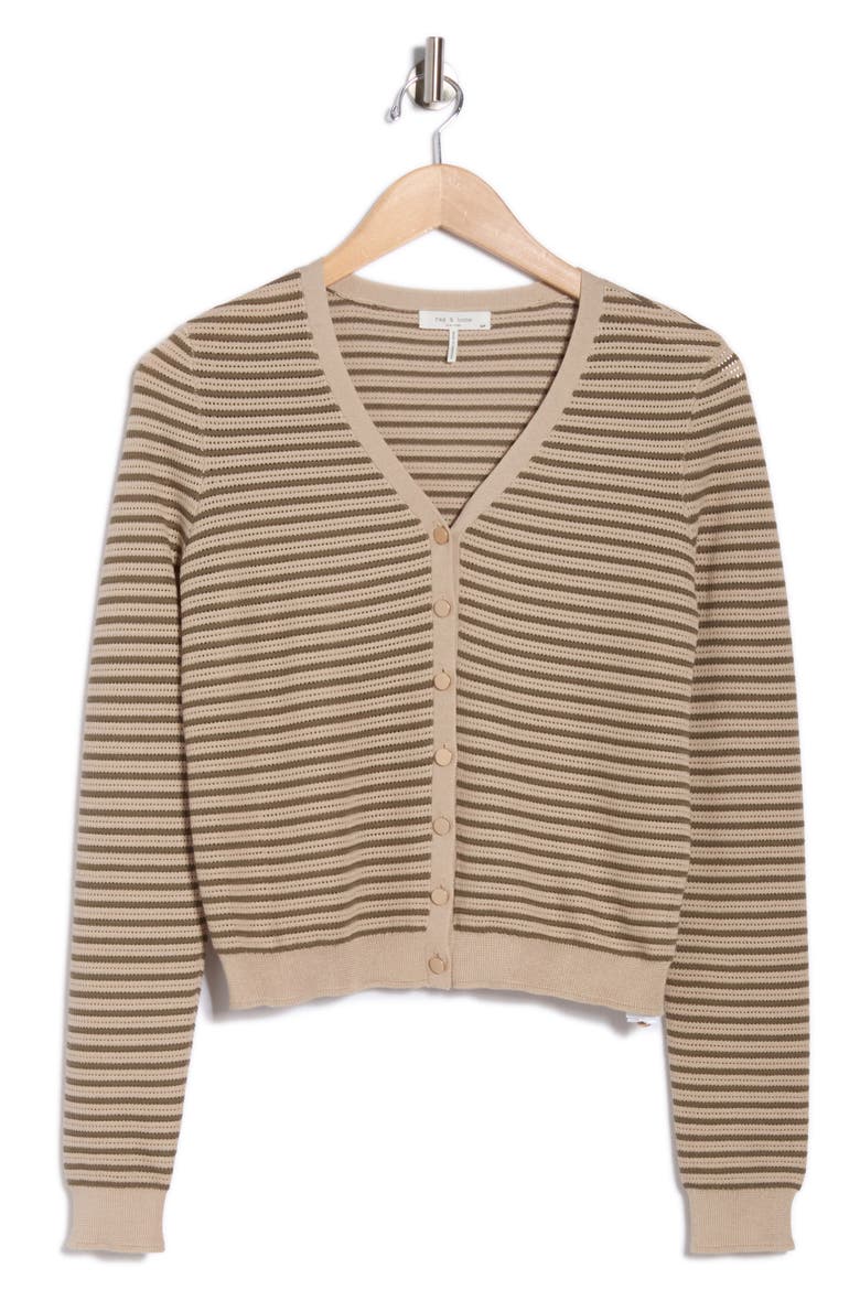 Zane Stripe Cardigan, Alternate, color, SANDSTORM