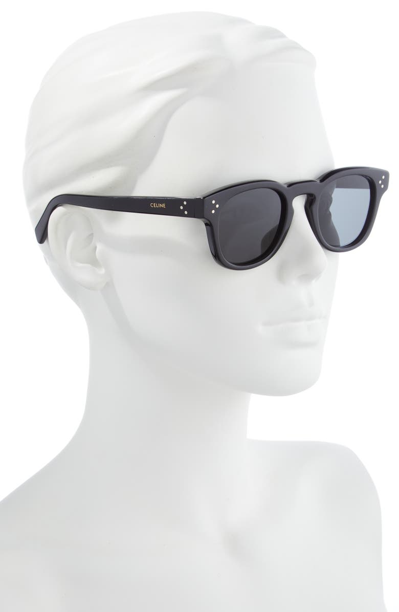 CELINE Bold 3 Dots 49mm Square Sunglasses, Alternate, color, Shiny Black / Smoke