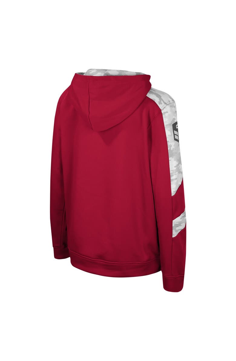 COLOSSEUM Youth Colosseum Crimson Washington State Cougars OHT Military Appreciation Cyclone Digital Camo Pullover Hoodie, Alternate, color, Crimson