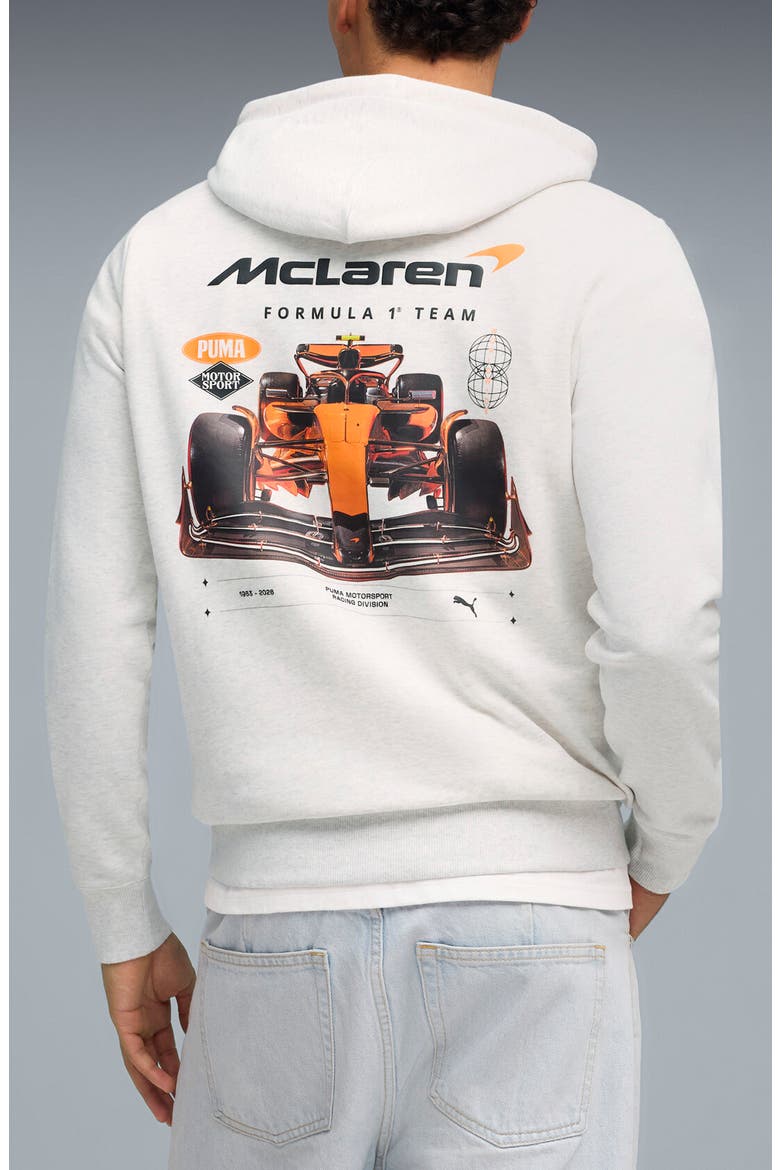 McLaren Cotton Blend Graphic Hoodie, Alternate, color, WHITE GLOW HEATHER