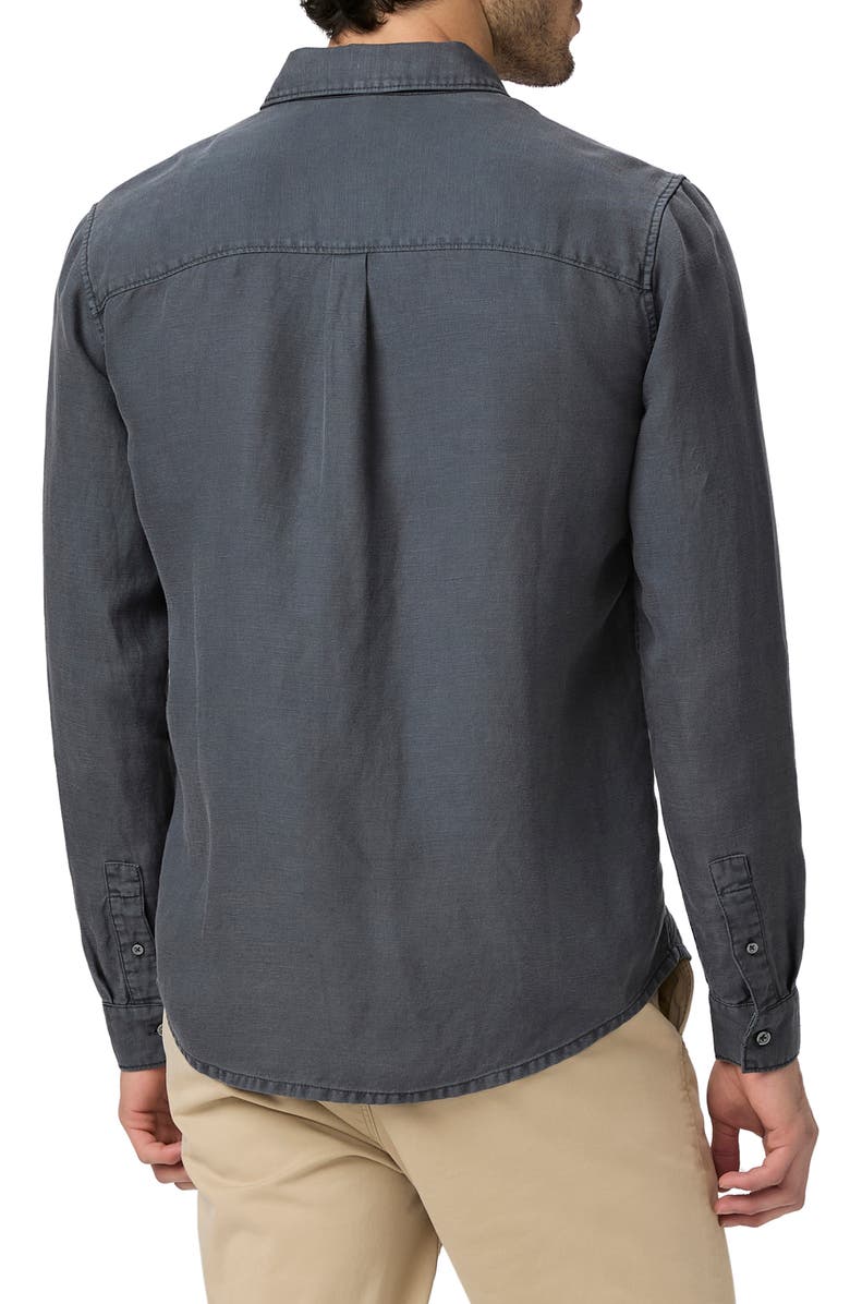 PAIGE Peters Linen & Lyocell Button-Up Shirt, Alternate, color, Vintage Ocean Floor