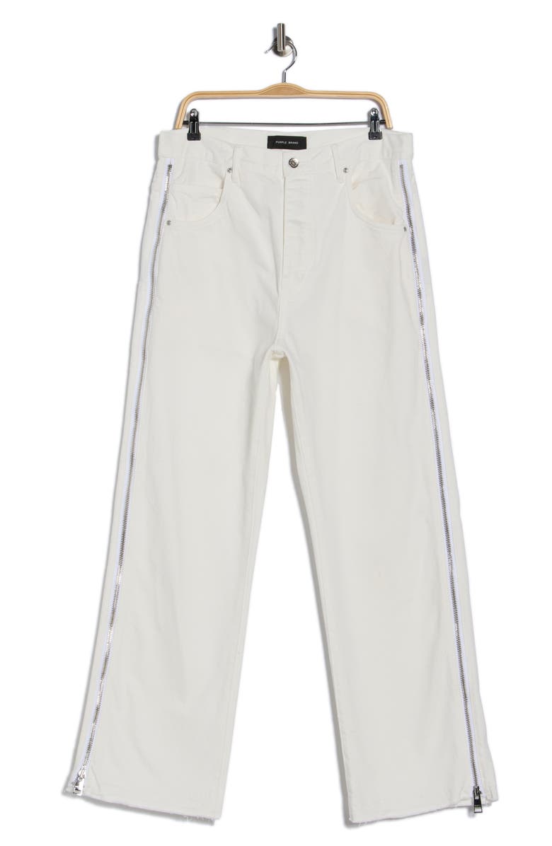 PURPLE BRAND P018 Wide Leg Jeans, Alternate, color, Side Zip White
