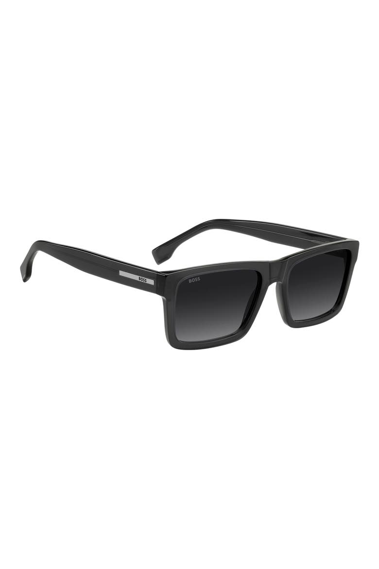 56mm Gradient Rectangular Sunglasses, Alternate, color, GREY/ DARK GREY SF