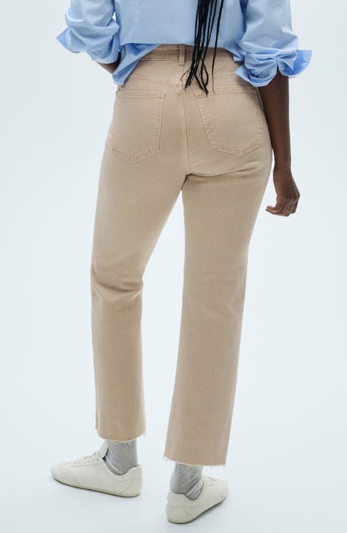 Shop Mango Crop Flare Jeans In Sand