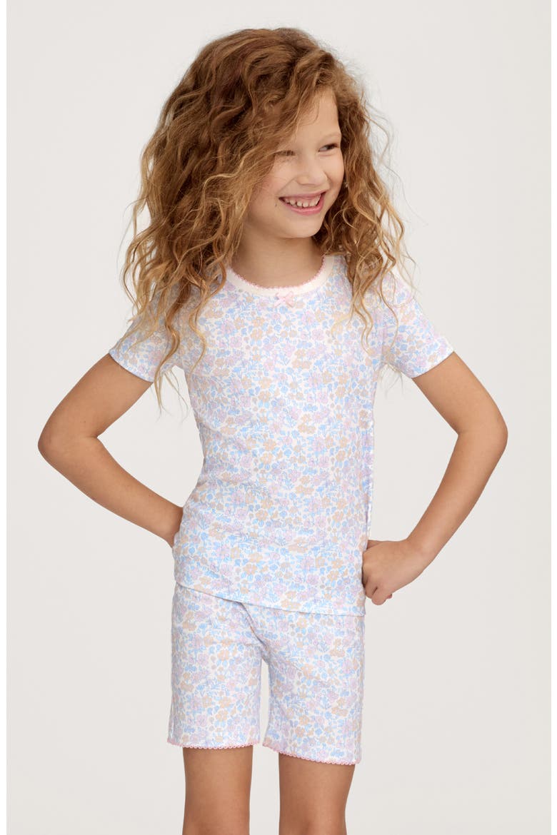 Kids' Fitted Pima Cotton Two-Piece Short Pajamas, Main, color, WHITE