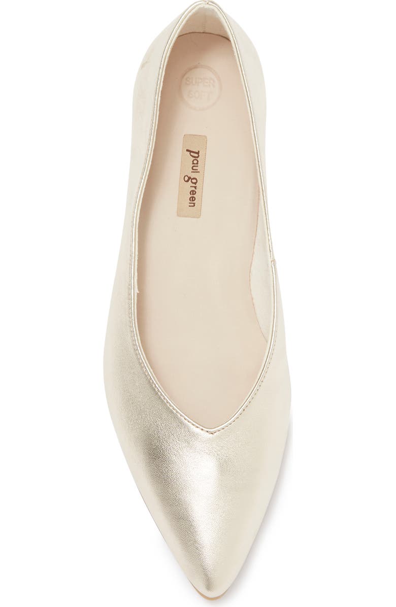Paul Green Tia Pointed Flat, Alternate, color, Platino Metallic Nappa