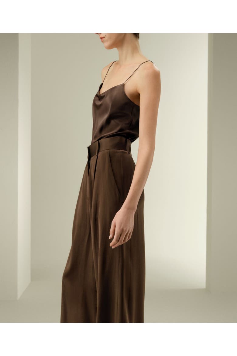 Women's Chic Minimal Silk Cami, Alternate, color, Chocolate