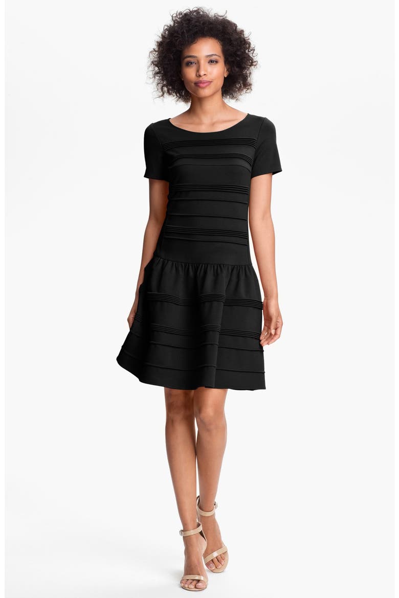 Seamed Drop Waist Dress, Alternate, color, BLACK