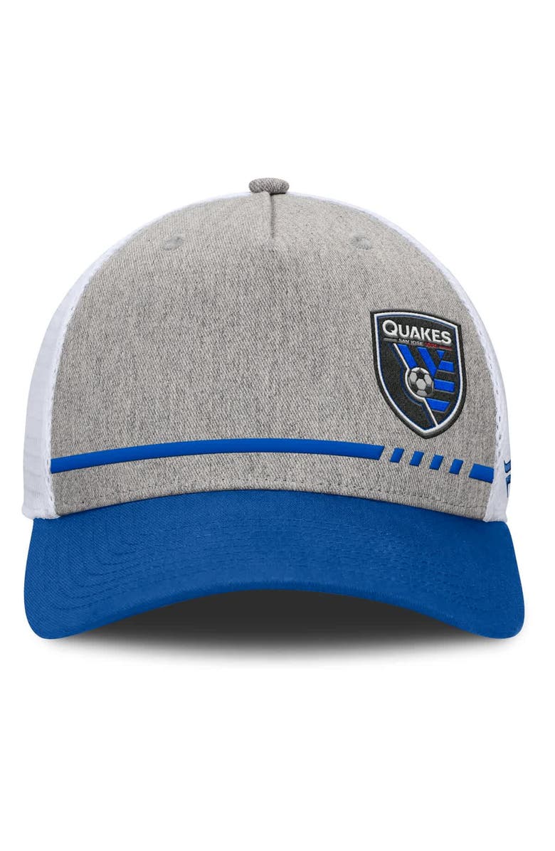 FANATICS Men's Fanatics Heather Gray San Jose Earthquakes Low Block Trucker Adjustable Hat, Alternate, color, 