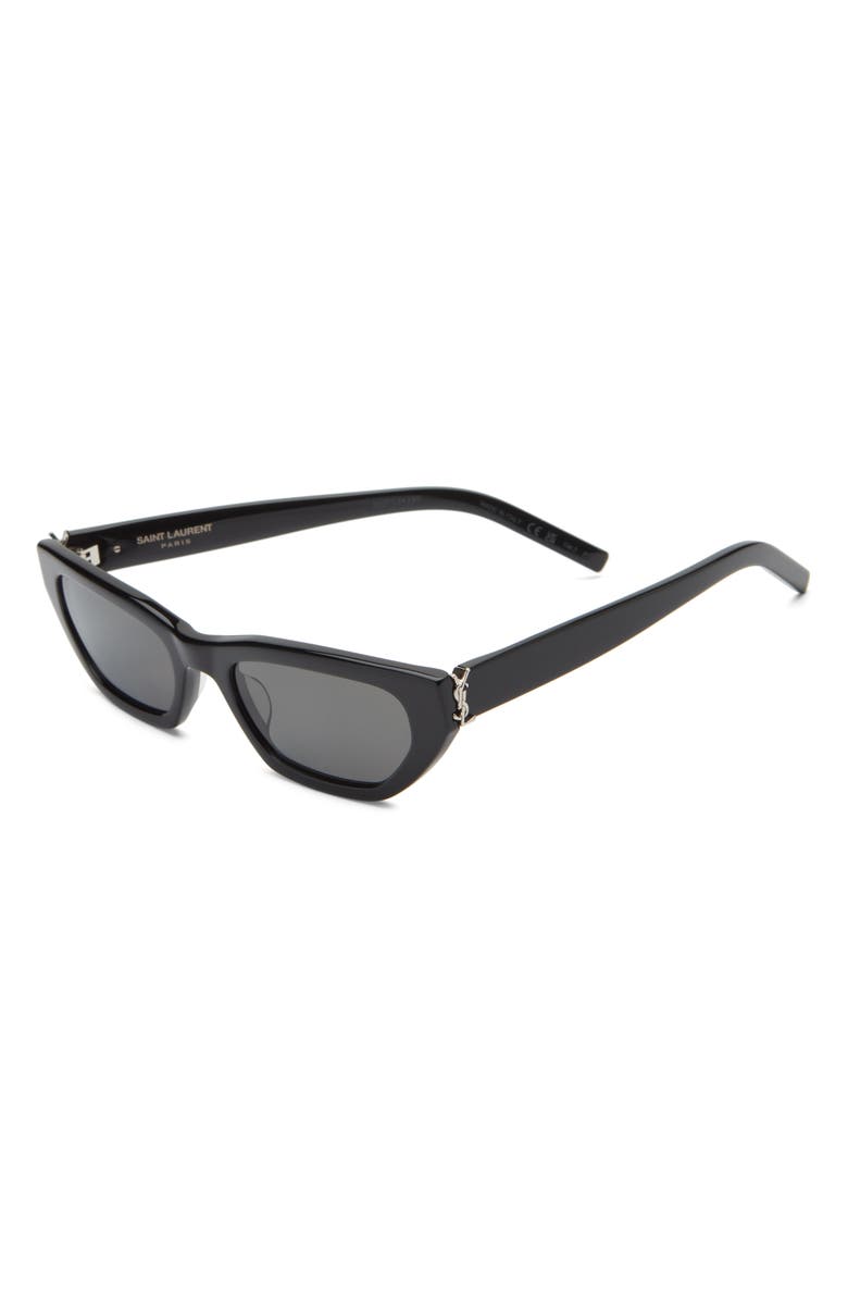 Saint Laurent 54mm Cat Eye Sunglasses, Alternate, color, Black Black Grey