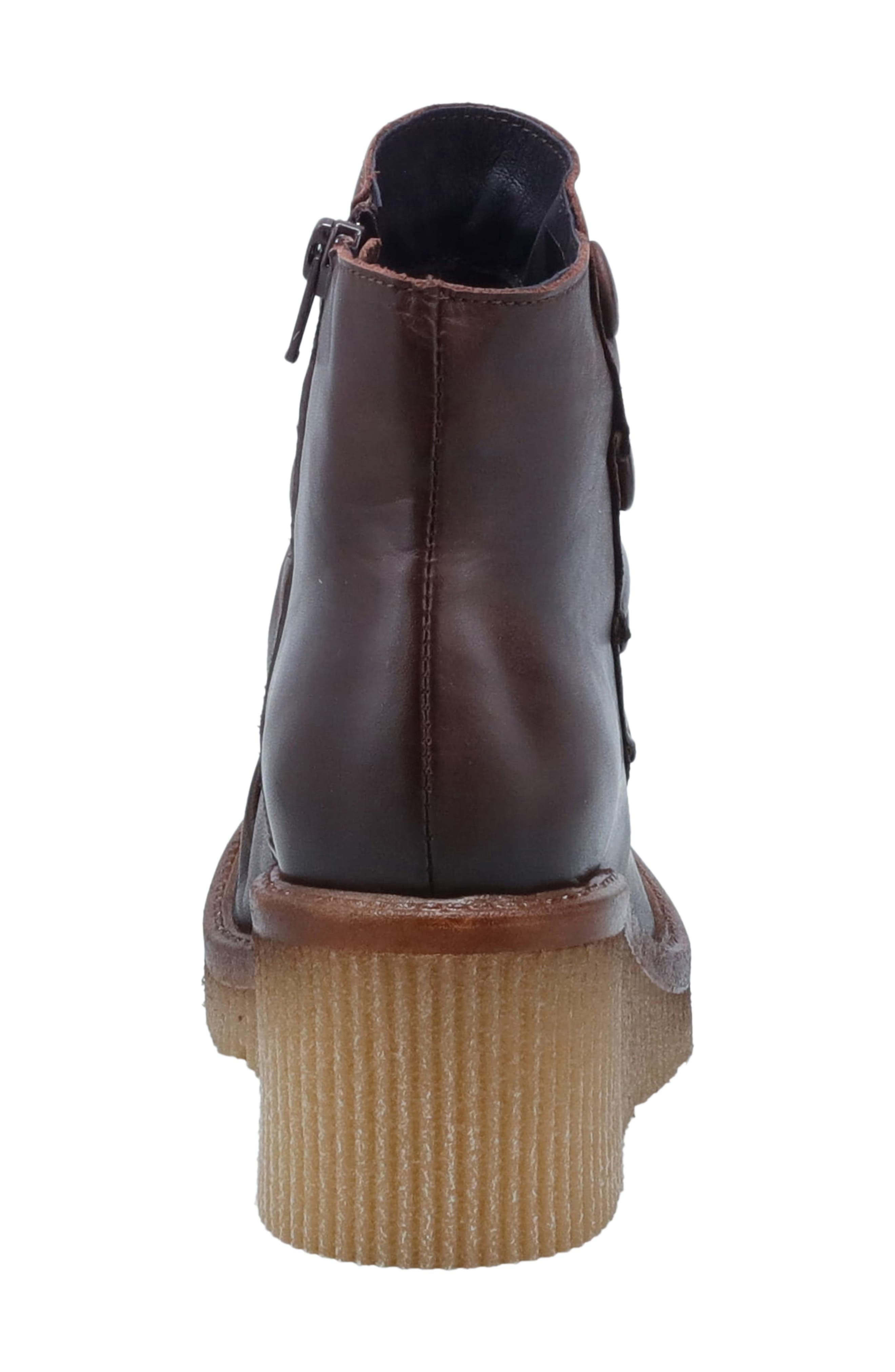 Alice Leather Wedge Bootie, Alternate, color, BROWN