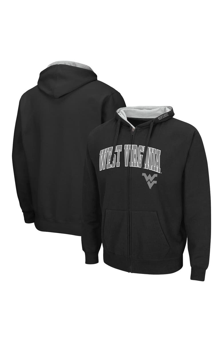COLOSSEUM Men's Colosseum Black West Virginia Mountaineers Arch & Logo 3.0 Full-Zip Hoodie, Alternate, color, Black