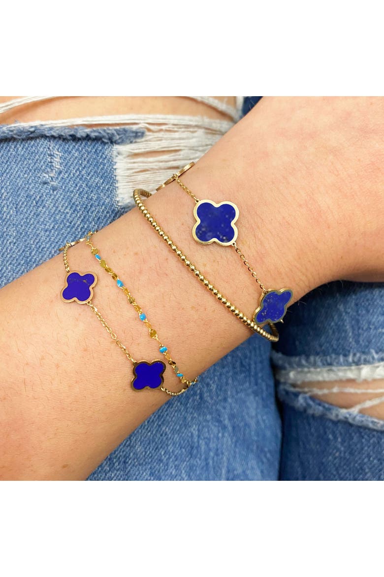 Large Lapis Clover Bracelet, Alternate, color, Lapis