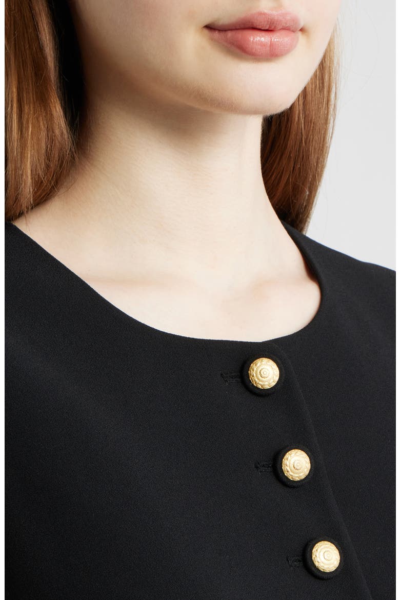 Kim Button Knit Vest, Alternate, color, BLACK