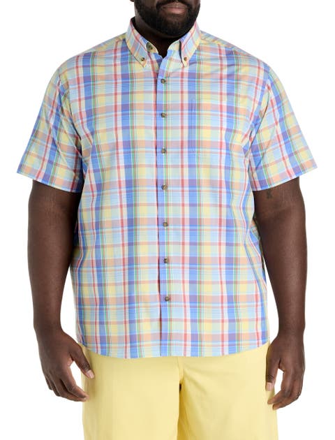 Big & Tall Easy-Care Large Plaid Sport Shirt