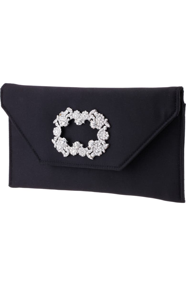 Nina Hepburn Crystal Buckle Clutch, Alternate, color,