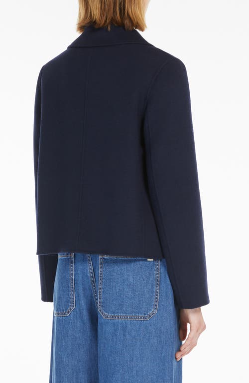 Weekend Max Mara Taglio Double Breasted Wool Blend Blazer In Navy