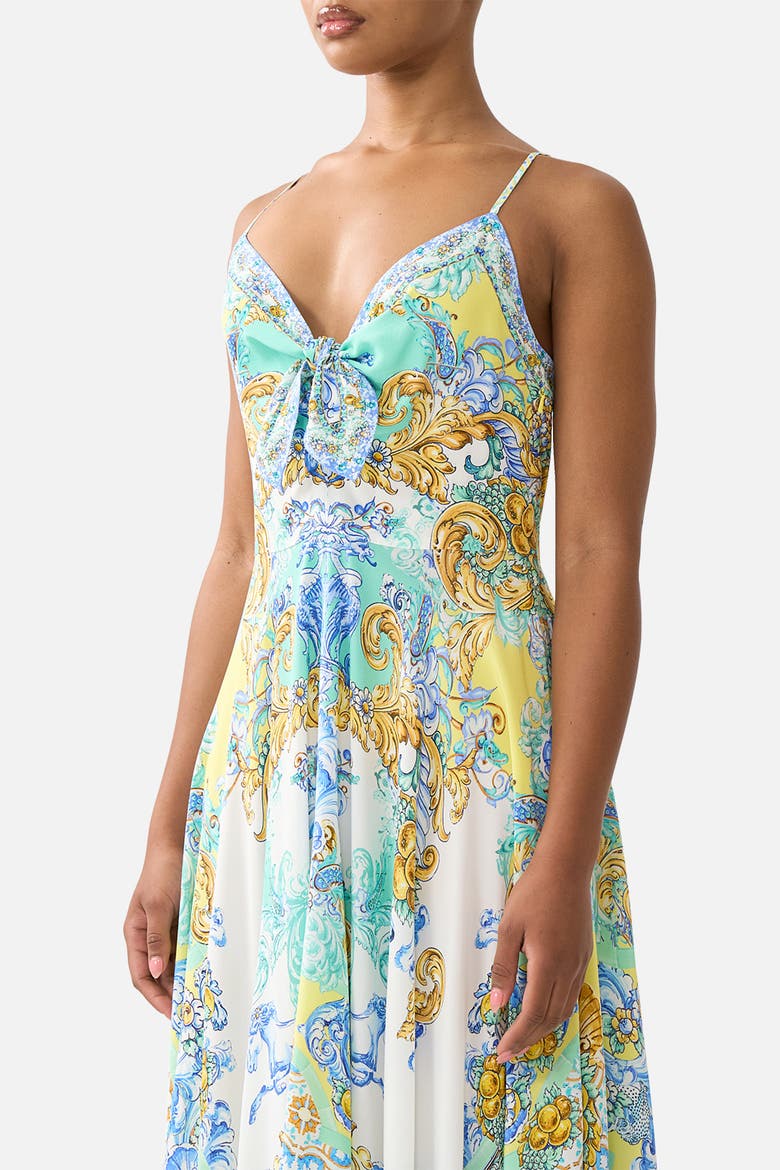 Long Dress With Tie Front, Alternate, color, Dial Up The Tiles