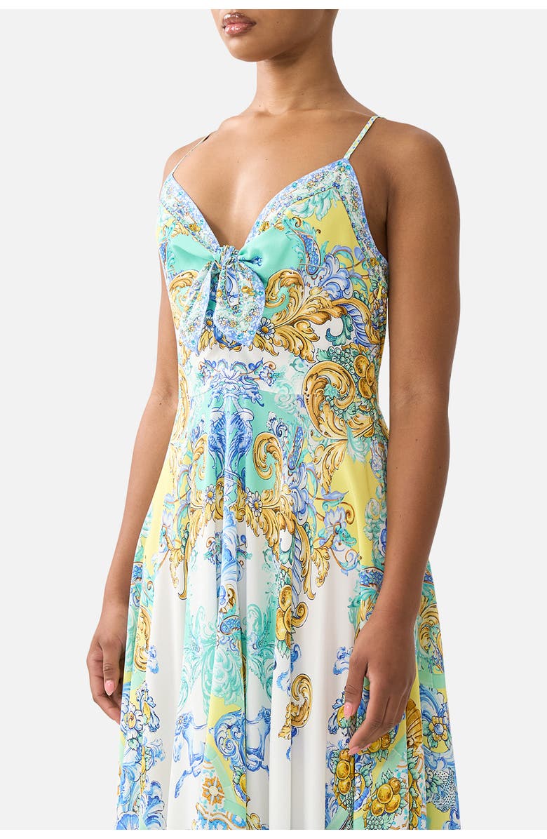 Camilla Long Dress With Tie Front, Alternate, color, Dial Up The Tiles