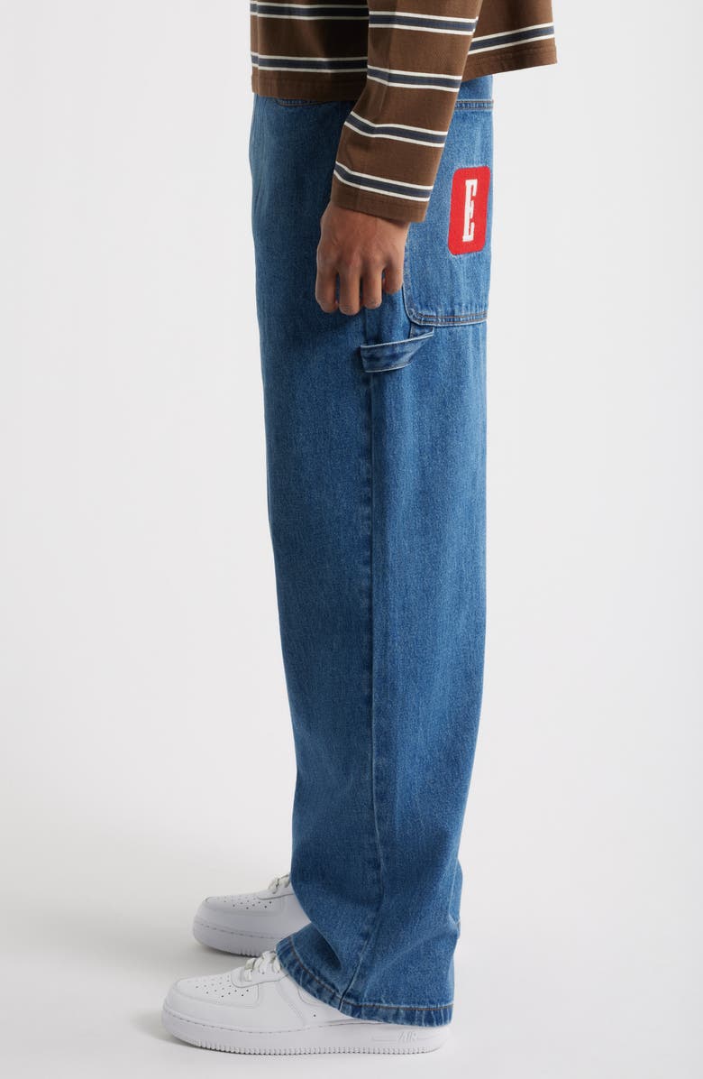 Elwood Wood Shop Baggy Wide Leg Carpenter Jeans, Alternate, color, Blue Medium