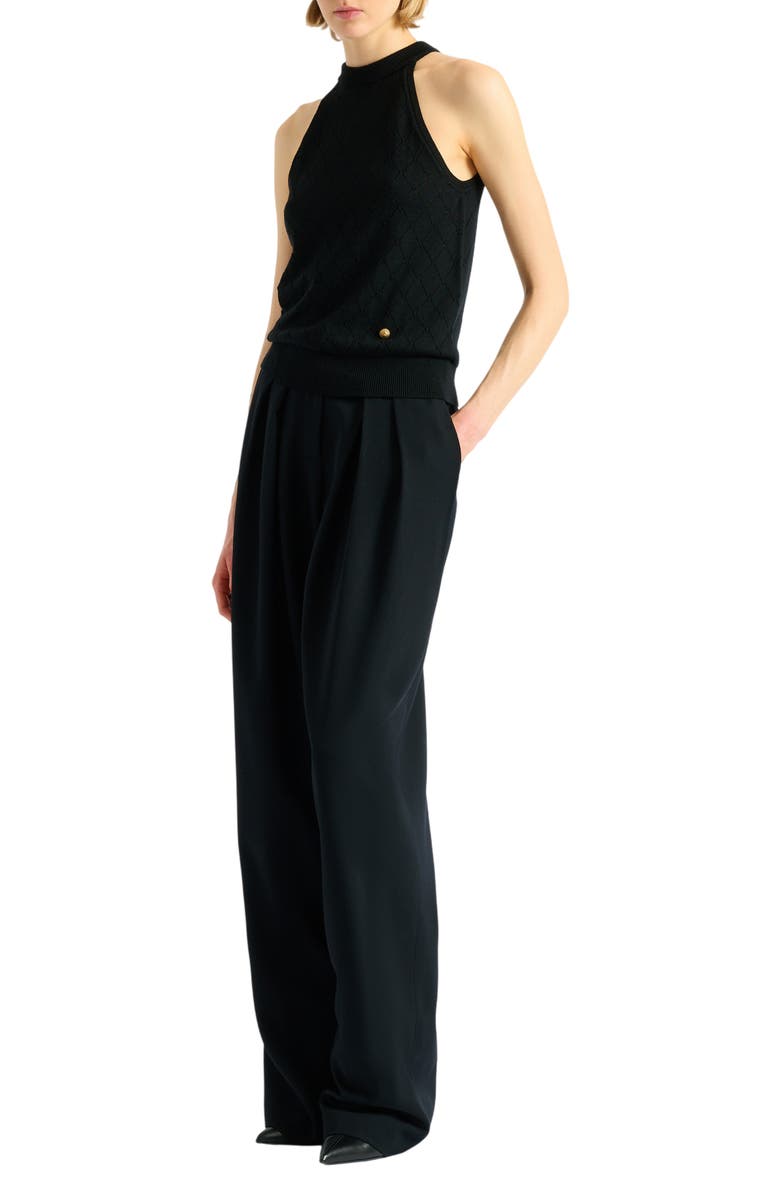 Balmain Sleeveless knit top, Main, color, Black