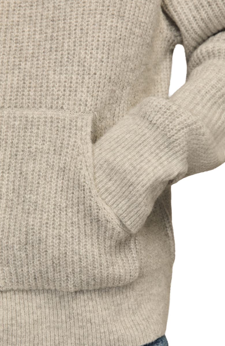 Lucky Brand Cloud Soft V-Neck Sweater Hoodie, Alternate, color, Light Heather Gray