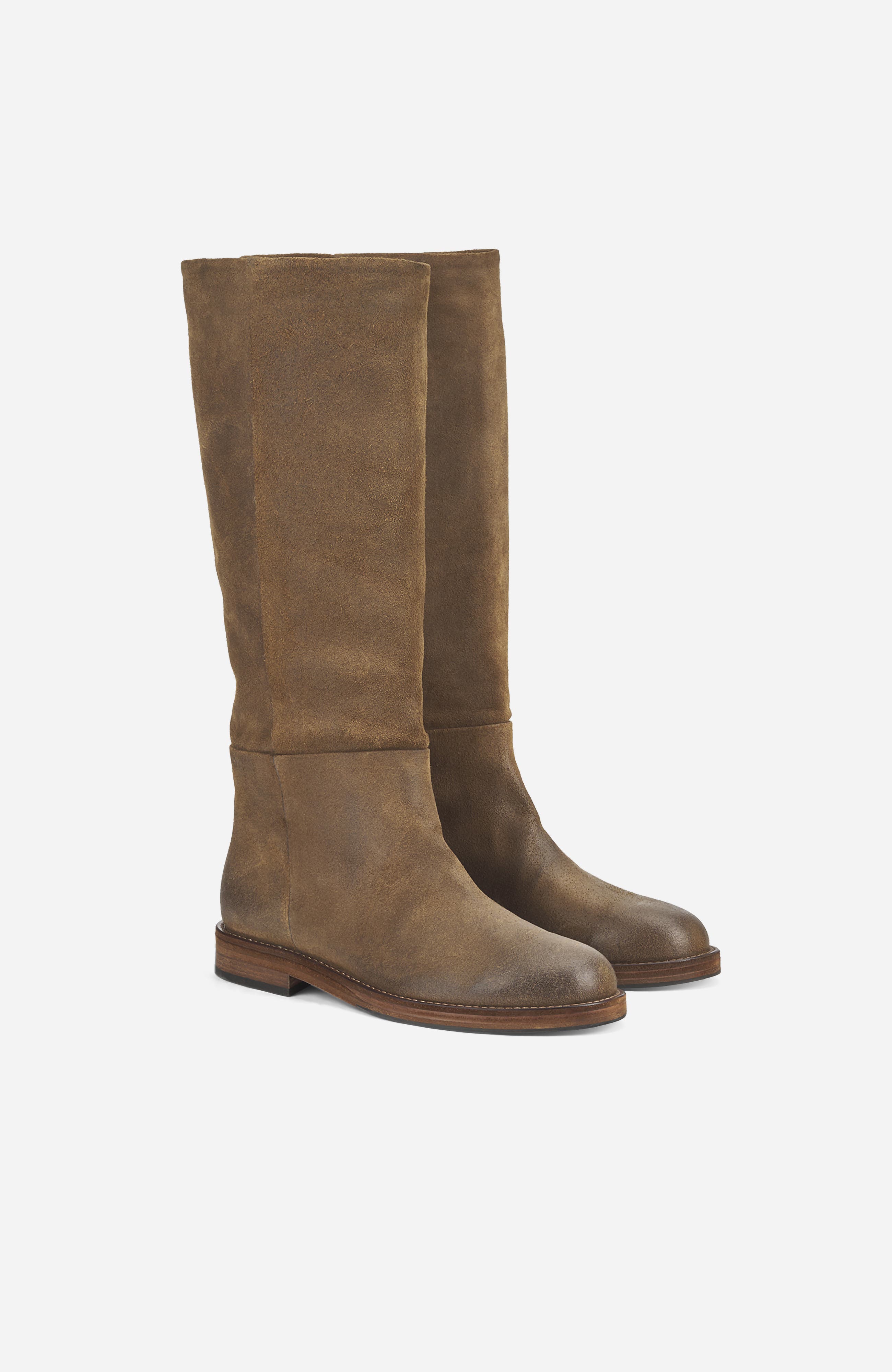 Zenit Pull-On Tube Leather Boot, Alternate, color, Nut Oiled Nubuck