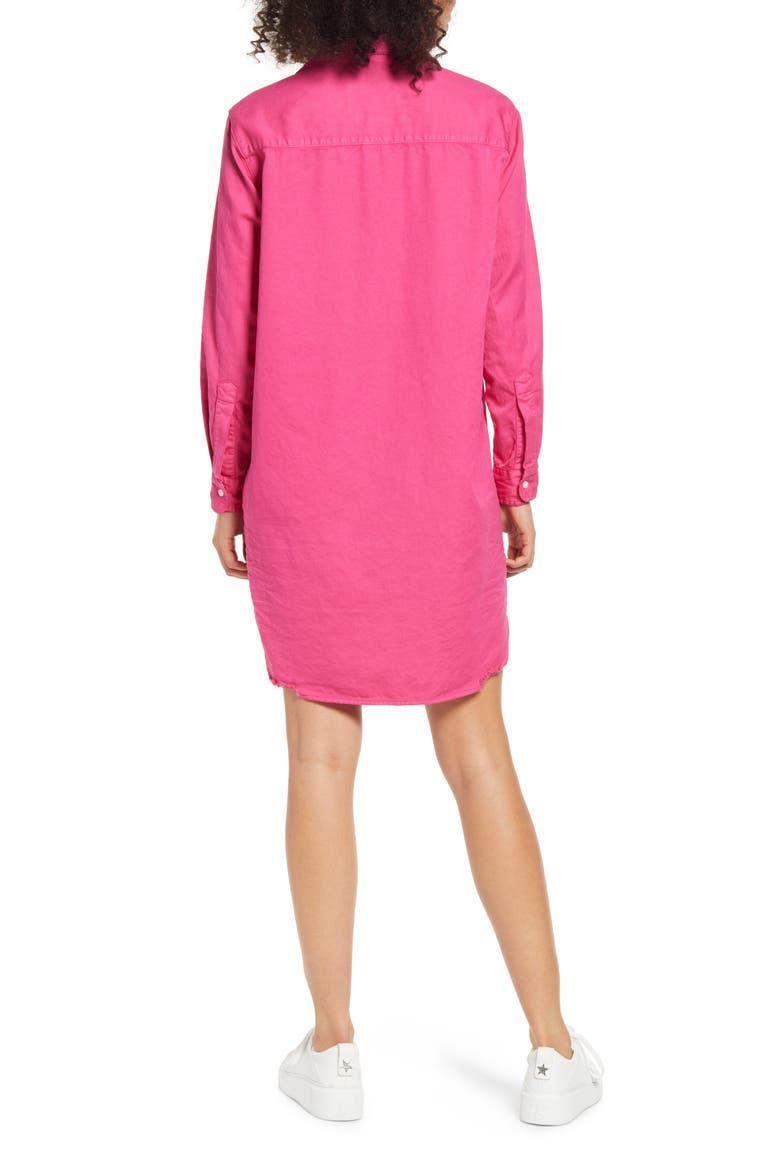 Mary Long Sleeve Cotton Shirtdress, Alternate, color, MAGENTA PI