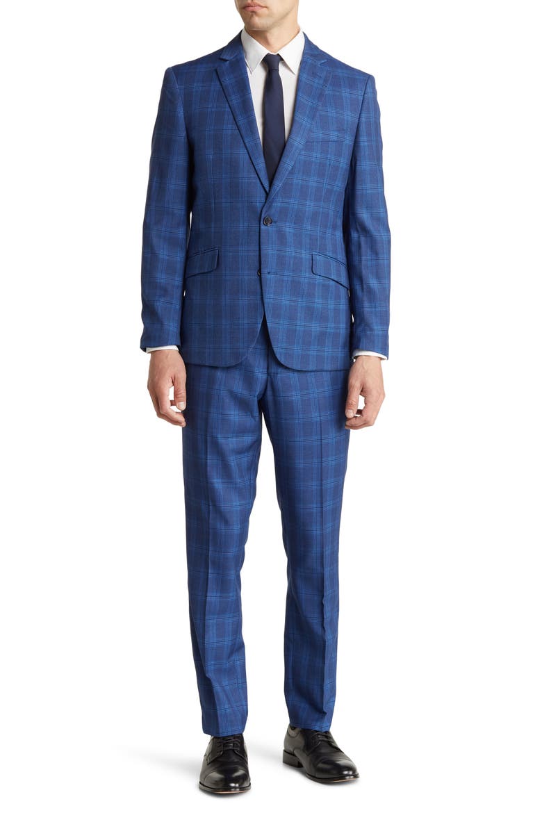 Blue Plaid Suit, Main, color, BLUE
