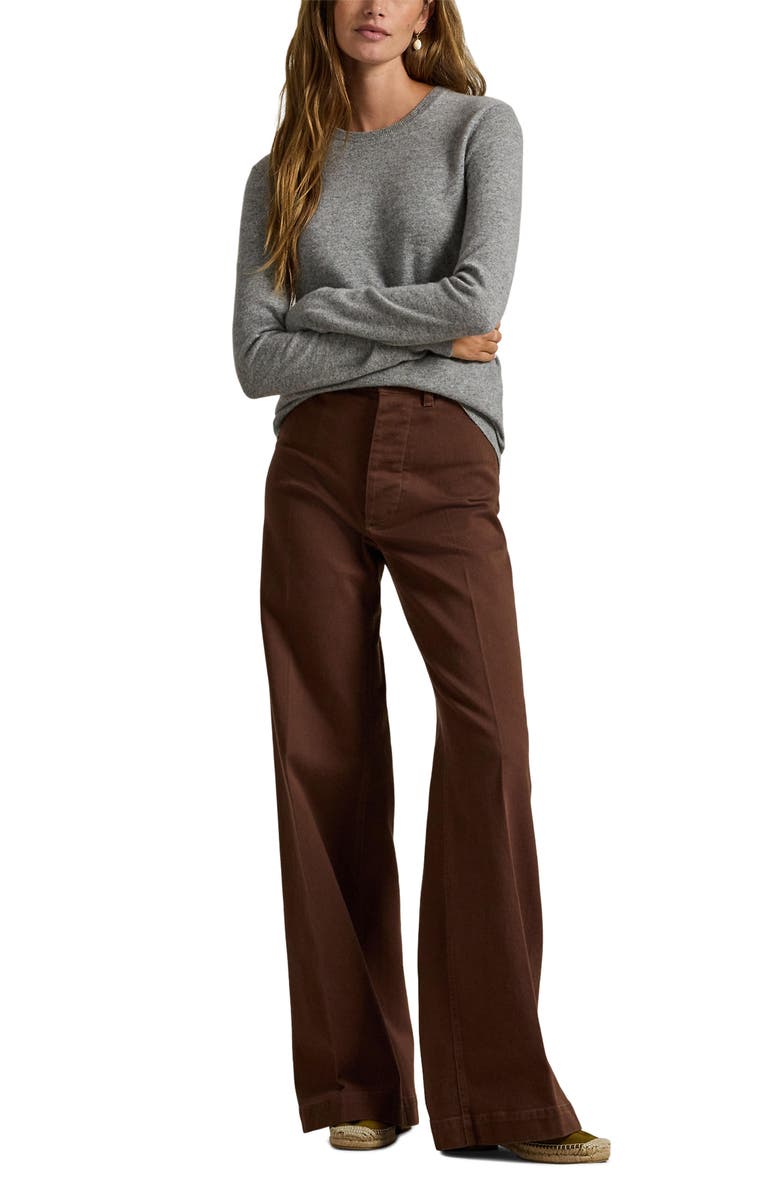Polo Ralph Lauren High Waist Wide Leg Pants, Alternate, color, Brown
