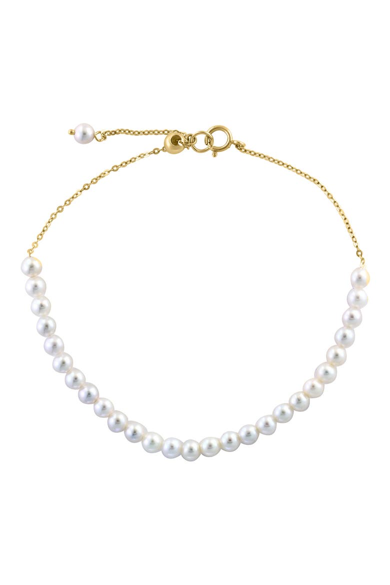 14K Yellow Gold Freshwater Pearl Bracelet, Main, color, WHITE