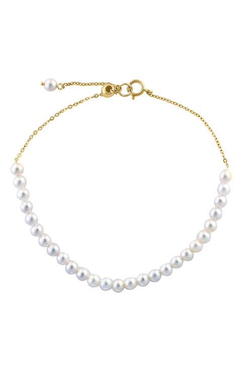 14K Yellow Gold Freshwater Pearl Bracelet