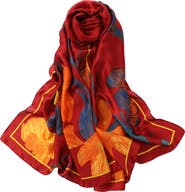 Youzey Koi Pond Floral Scarf - Red