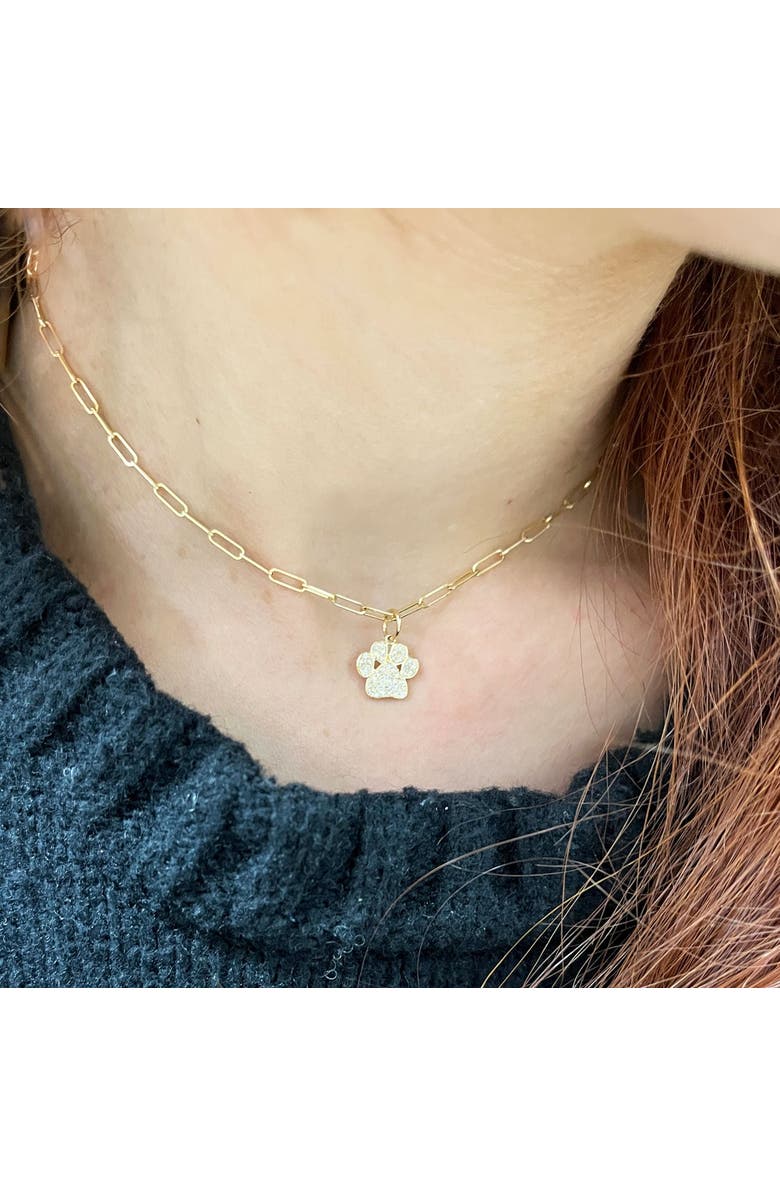 The Lovery Fine Jewelry Diamond Paw Charm, Alternate, color, Yellow Gold