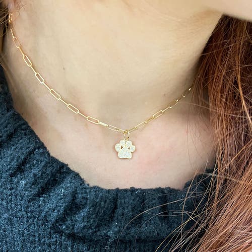 The Lovery Fine Jewelry Diamond Paw Charm In Gold