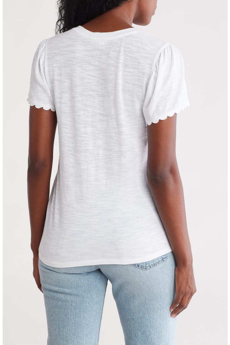 Scallop Trim T-Shirt, Alternate, color, WHITE