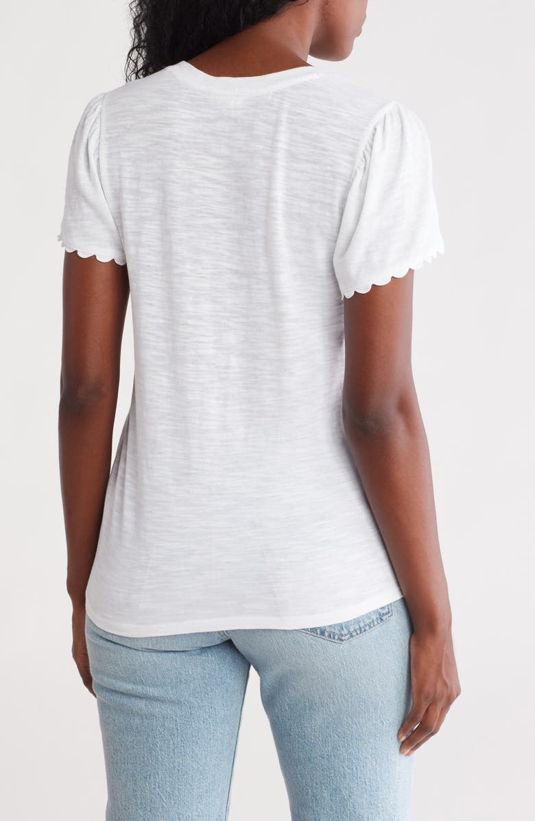 Caslon<sup>®</sup> Scallop Trim T-Shirt, Alternate, color, White