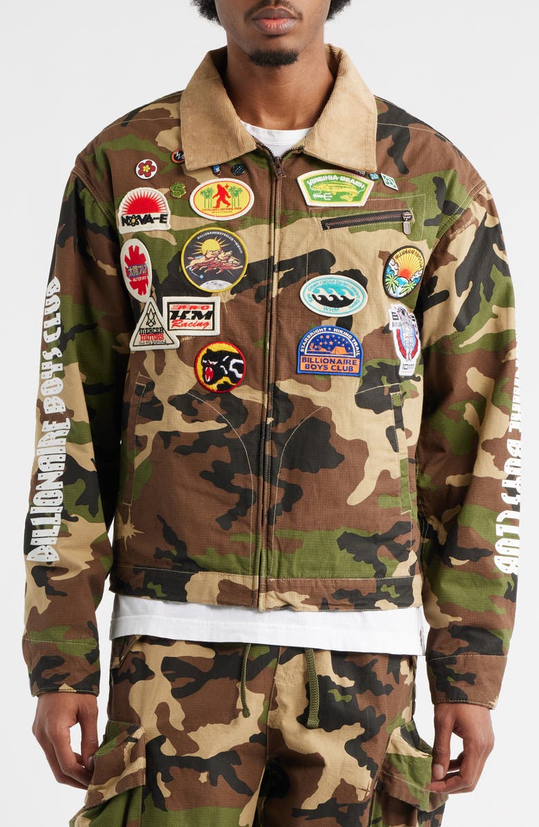 Billionaire Boys Club BB Starcast Camo Cotton Ripstop Jacket, Alternate, color, Kelp