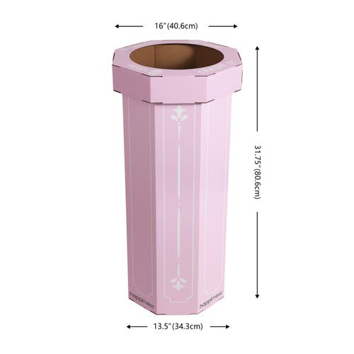 Happimess Fleur 25-gallon Classic Disposable Corrugated Cardboard Event Trash Can And Recycling Bin In Purple