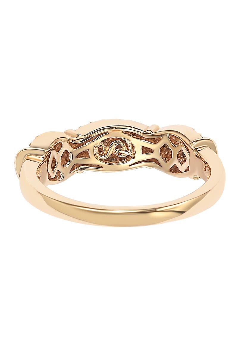 Pavé Cubic Zirconia Station Ring, Alternate, color, BROWN