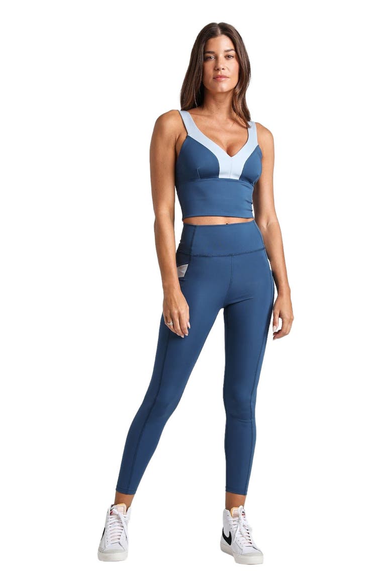 Showstopper Longline Bra, Main, color, Midnight/Seamist