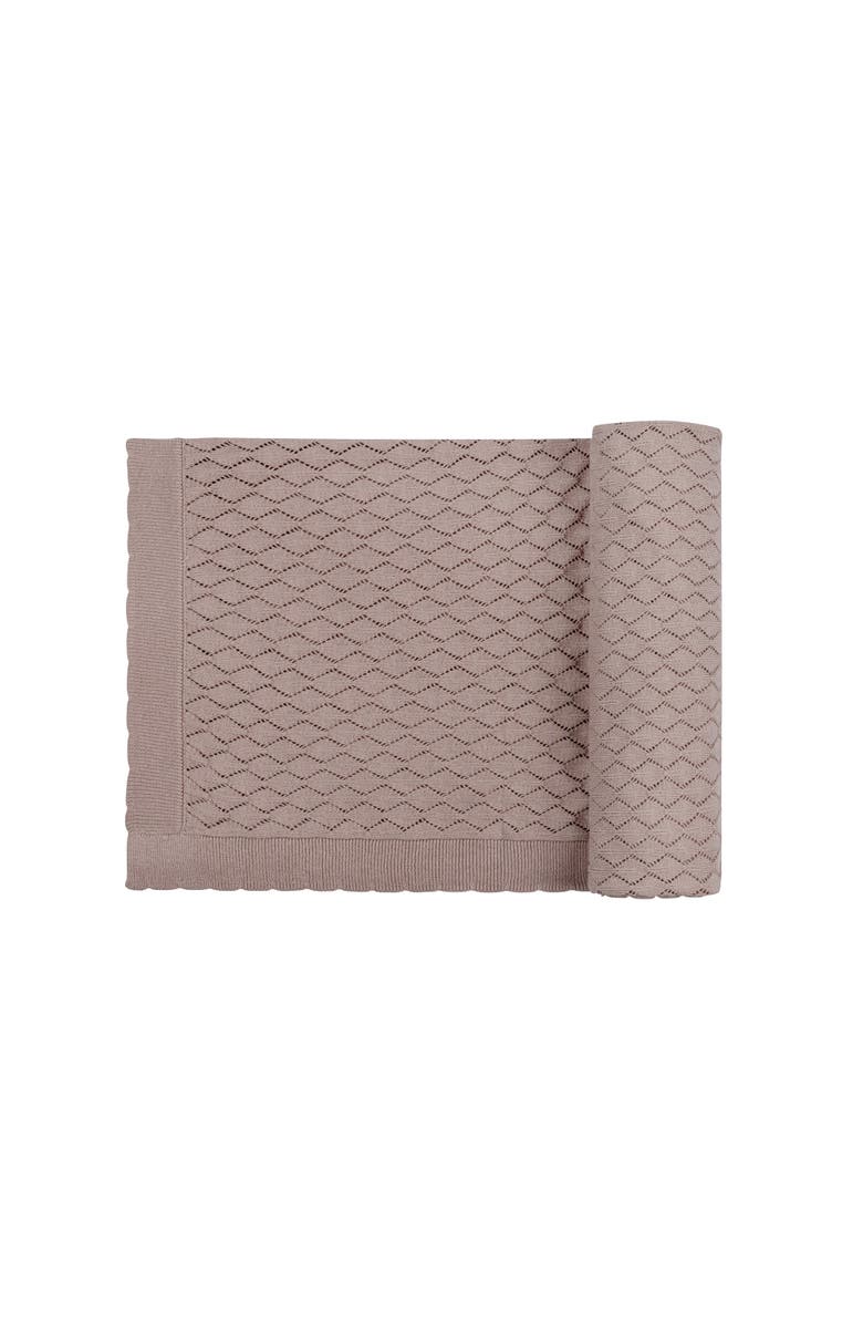 Ely's & Co. Looms Stitch Collection - Diamond Pointelle Knit Blanket, Main, color, Mauve