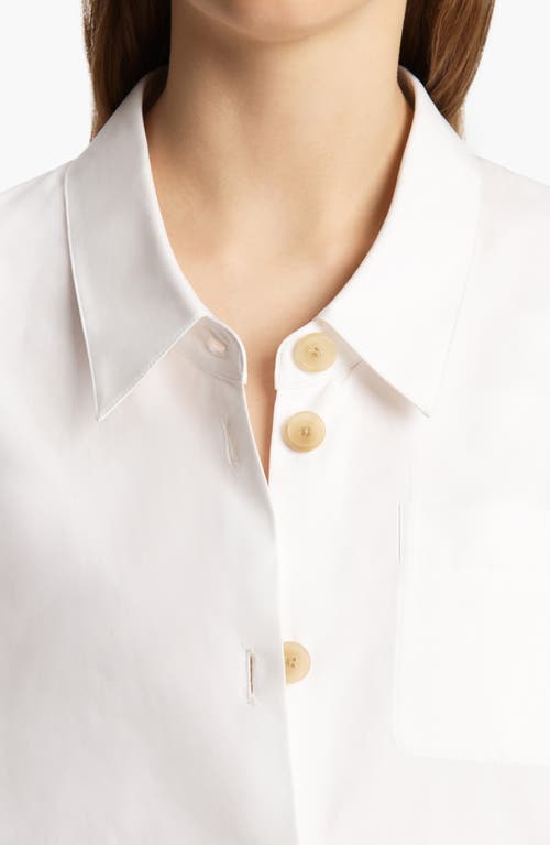 Khaite Keefe Short-sleeve Button-down Shirt In White
